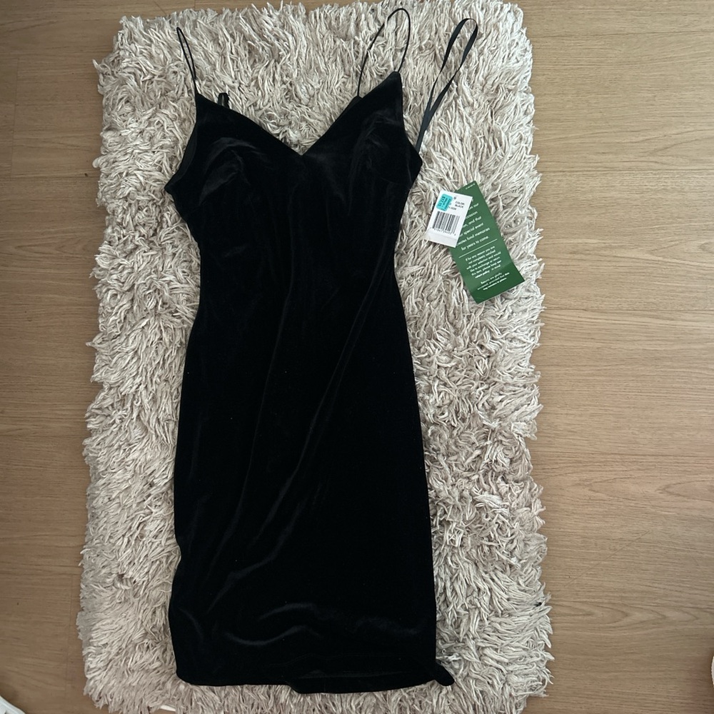 & Other Stories Black Slip Mini Dress